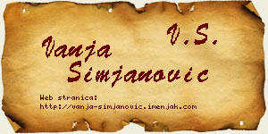 Vanja Simjanović vizit kartica